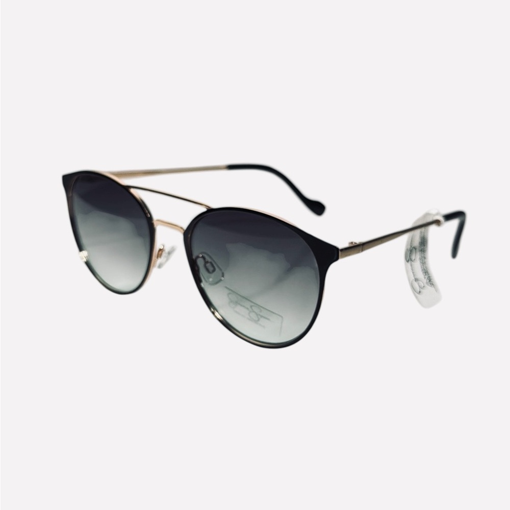 Jessica Simpson Women's J5564 Retro Metal Round Sunglasses Black/Gold Lenses - Picture 8 of 15
